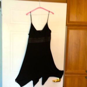 spaghetti strap dress ,uneven hem  bow in the back